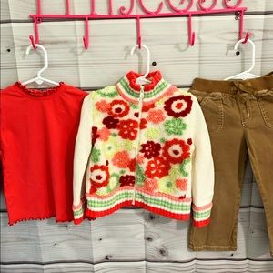 TCP 3 piece ski sweater set bright floral pant top